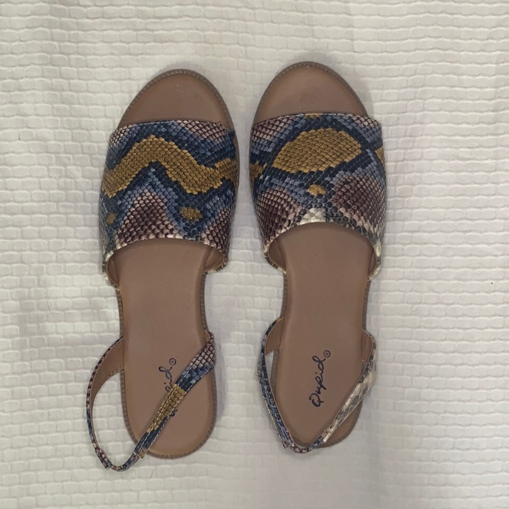 Qupid Multi-Snake Print Sandals